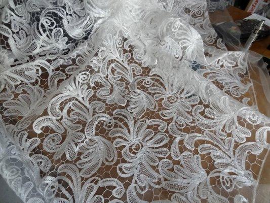 résille motifs tissu cousu façon guipure blanc 01