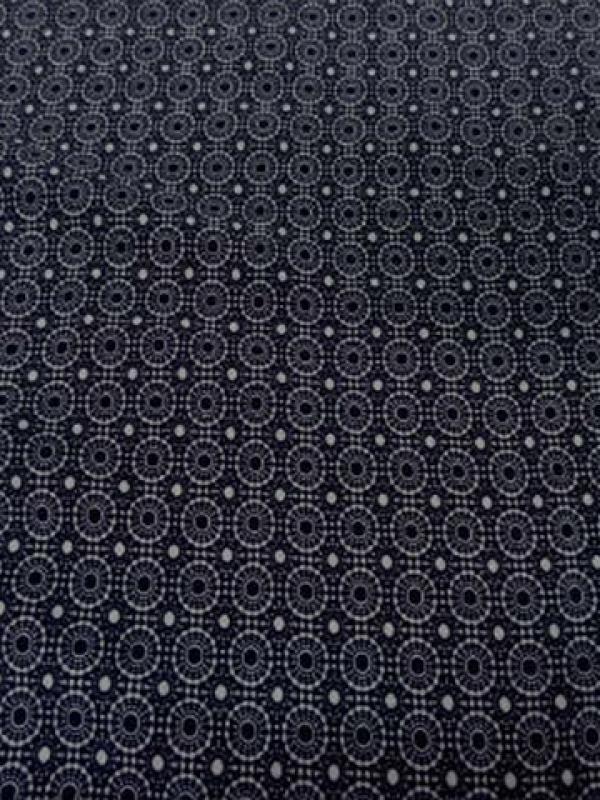 Coupon de viscose imprime noir blanc 3 