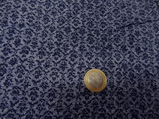 viscose imprimé tons bleus