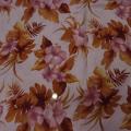 Coupon lin rose clair fleurs caramel 3m 1 