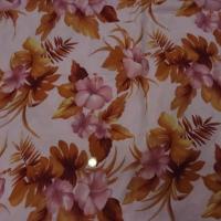 Coupon lin rose clair fleurs caramel 3m 1 