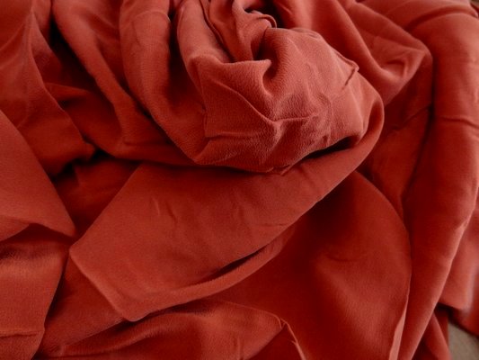 Crêpe de soie rouge tomate  01