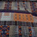 Crepe lycra patchwork liberty indigo et orange 1 