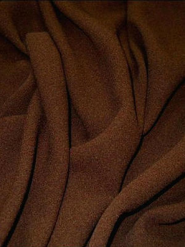 Crepe polyester marron caramel