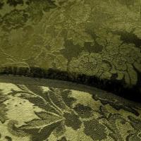 Crepe satin kaki motifs classiques vert tilleul 2 