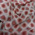 Crepe viscose blanc imprime style vasarely