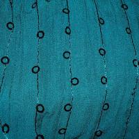 Crepe viscose fin turquoise a sequins 1 