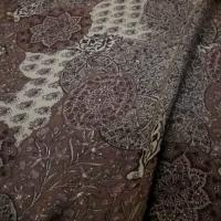 Crepe viscose fleuri kaki et noisette 2 