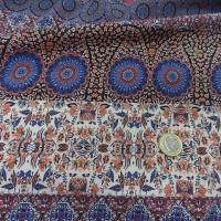 Crepon viscose frises fleuries rouge bleu indigo 3 