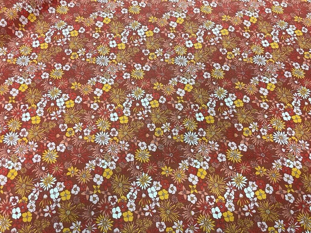 Cretonne coton imprime petites fleurs