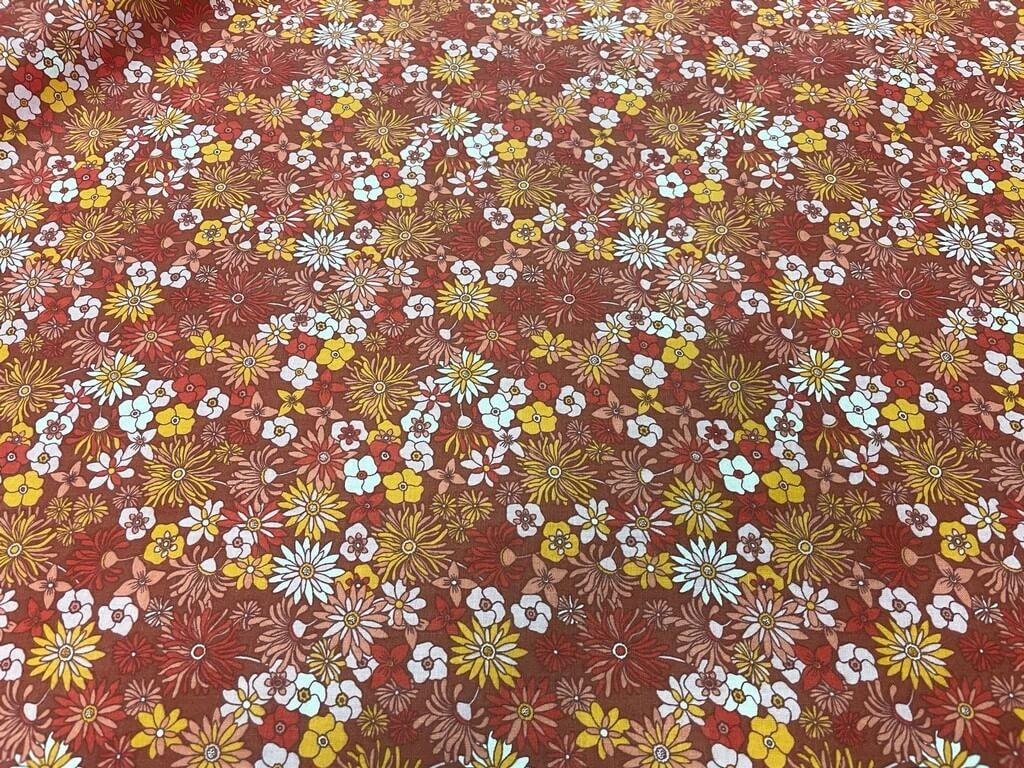 Cretonne coton imprime petites fleurs3