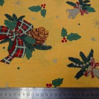 Cretonne coton jaune deco cloches de noel 10 1