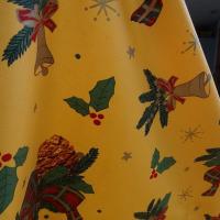 Cretonne coton jaune deco cloches de noel 6 1