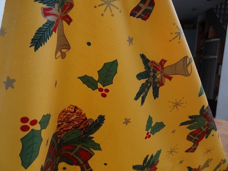 Cretonne coton jaune deco cloches de noel 6 1