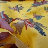 Cretonne coton jaune deco cloches de noel 7 1