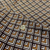 Cretonne motif art deco ocre noir 2 