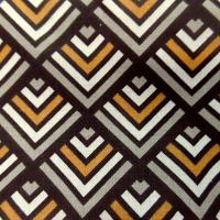 Cretonne motif art deco ocre noir 3