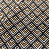 Cretonne motif art deco ocre noir 4 