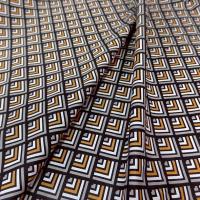 Cretonne motif art deco ocre noir 5