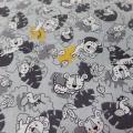 Cretonne motif bebes animaux sauvages gris jaune 2