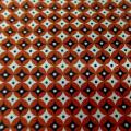 Cretonne petit motif vintage brique