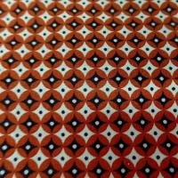 Cretonne petit motif vintage brique
