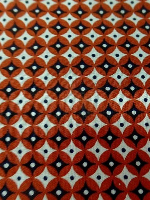Cretonne petit motif vintage brique