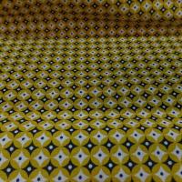 Cretonne petit motif vintage moutarde 2