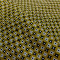 Cretonne petit motif vintage moutarde 4