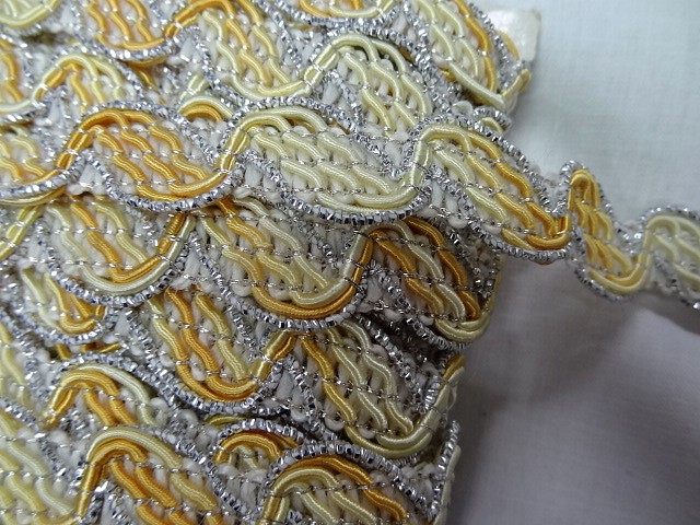 Croquet aurore rayonne et lurex argent 1