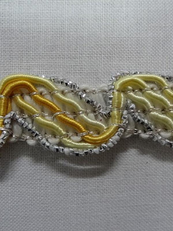 Croquet aurore rayonne et lurex argent 2 