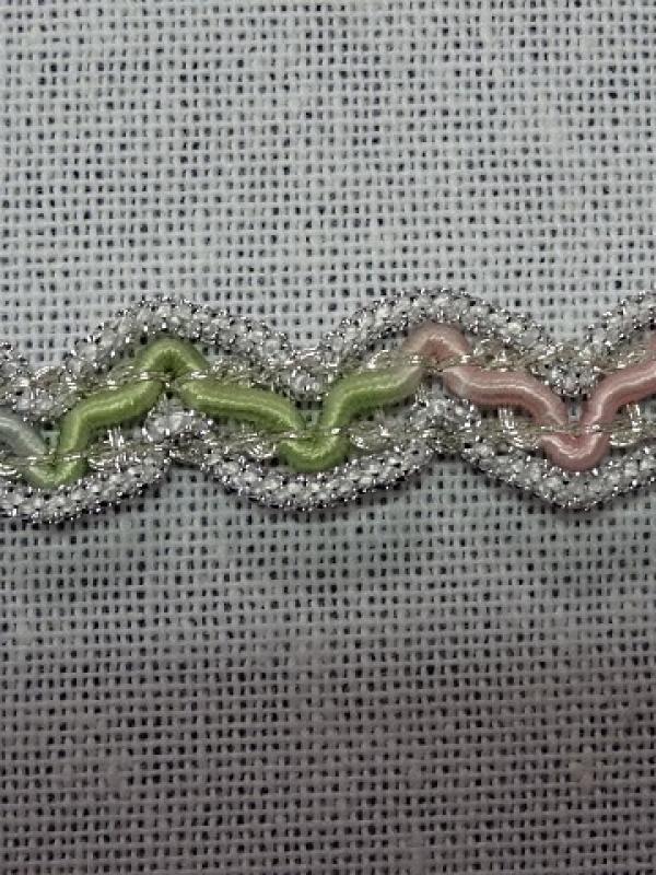 Croquet dragee lurex argent rayonne jade rose 2 