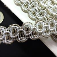 Croquet en rayonne blanc et or clair 2