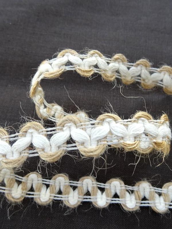 Croquet lin blanc casse et ecru 1