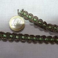 Croquet metal or cuivre et ruban vert clair 3 