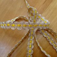 Croquet ruban jaune et metal argent 1 