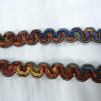 Croquet velours chenille multicolore borde gris 2