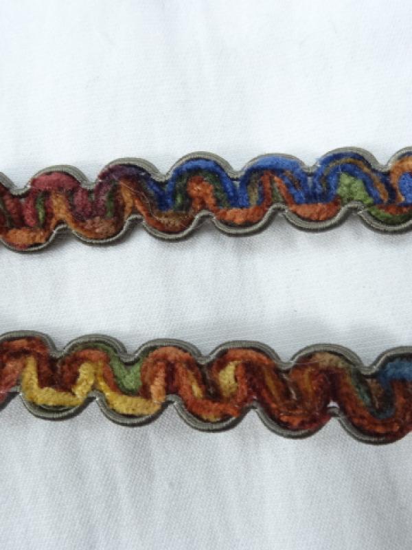 Croquet velours chenille multicolore borde gris 2