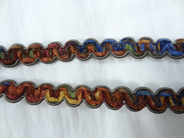 Croquet velours chenille multicolore borde gris 2