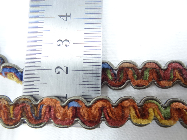 Croquet velours chenille multicolore borde gris 3