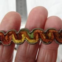 Croquet velours chenille multicolore borde gris 4