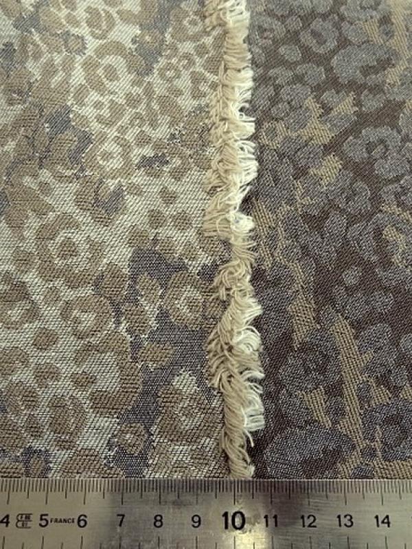 Damasse de coton motif tisse camouflage bronze et grege 3 