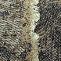 Damasse de coton motif tisse camouflage bronze et grege