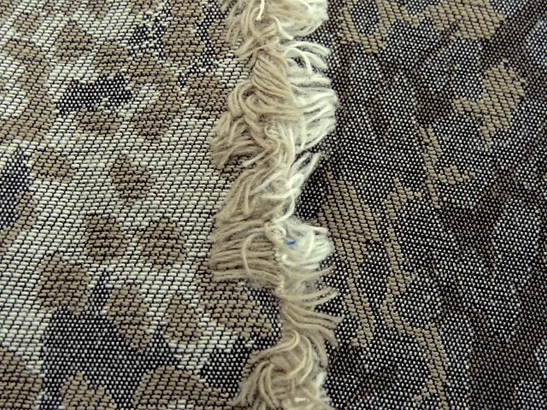 Damasse de coton motif tisse camouflage bronze et grege