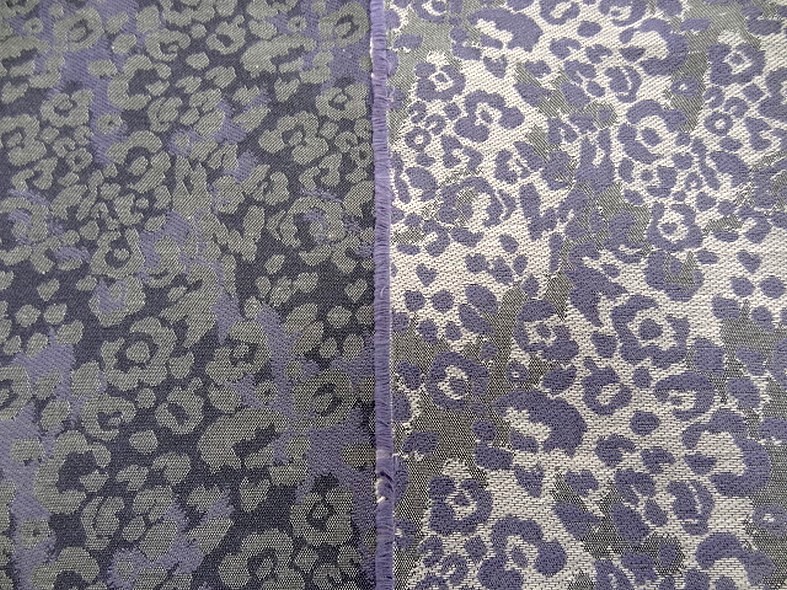 Damasse de coton motif tisse camouflage teintes aubergine glycine 7