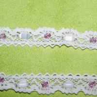 Dentelle amandine coton blanc perle 1