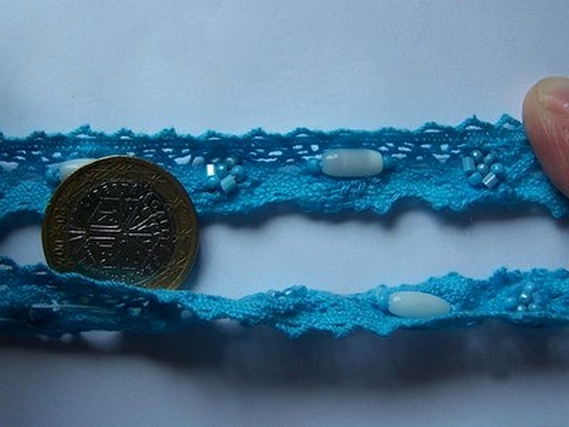 Dentelle amandine coton bleu perle 2