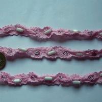 Dentelle amandine coton rose dragee perle 1 