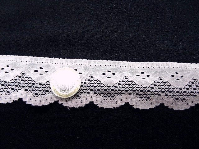 Dentelle coton blanc argile