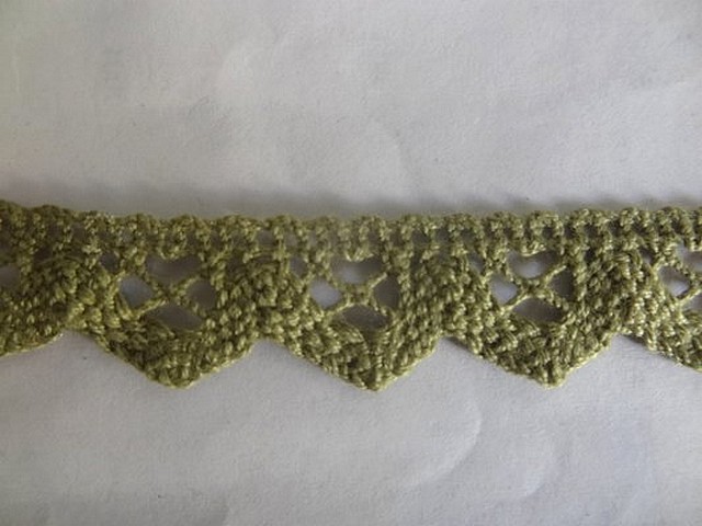 Dentelle coton kaki 01